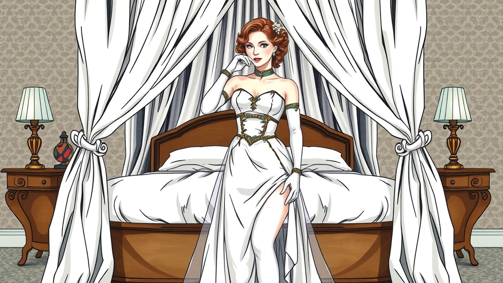 a manara style bride in a canopy bed by Générateur d'images par IA gratuit - Aucune connexion nécessaire✨ | AIGAZOU