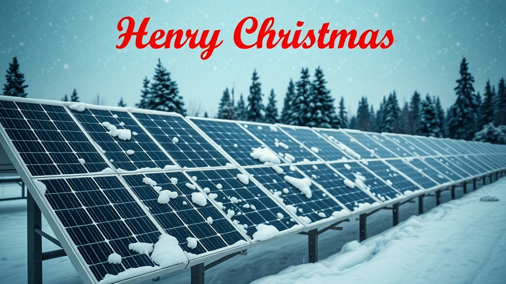 create a beautiful christmas image with snow covered solar panels by मुफ्त एआई छवि जनरेटर - बिना लॉगिन के✨ | AIGAZOU