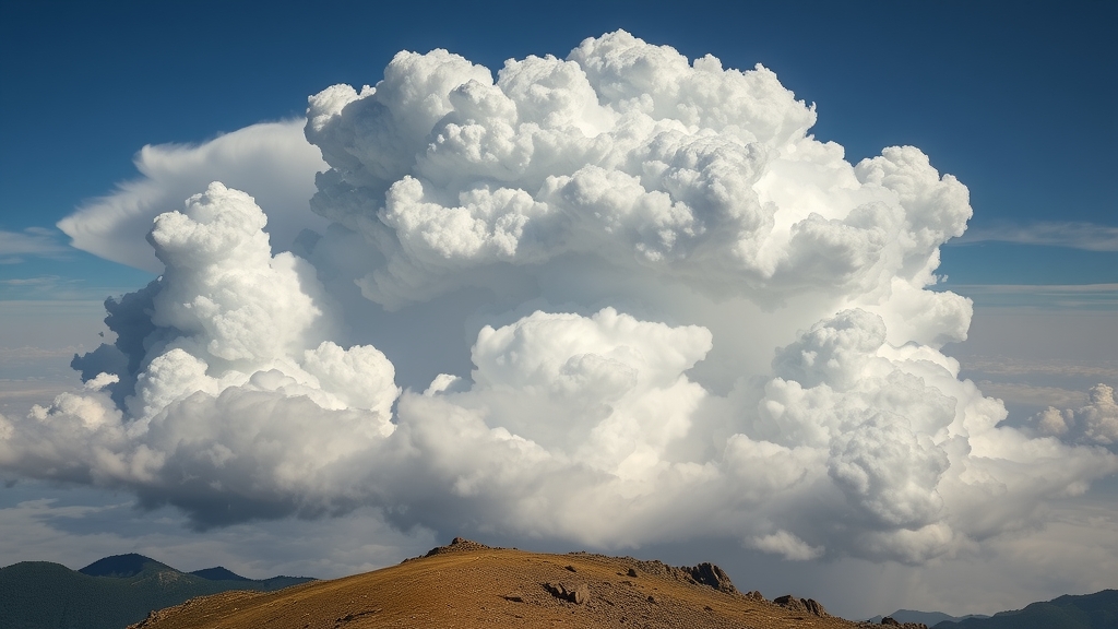 mountain top view distant storm clouds by मुफ्त एआई छवि जनरेटर - बिना लॉगिन के✨ | AIGAZOU