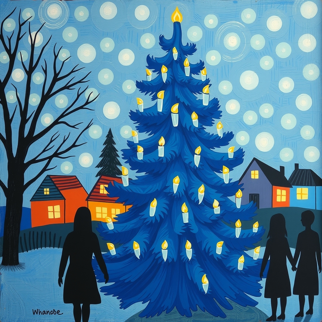 matisse style large blue christmas tree by मुफ्त एआई छवि जनरेटर - बिना लॉगिन के✨ | AIGAZOU