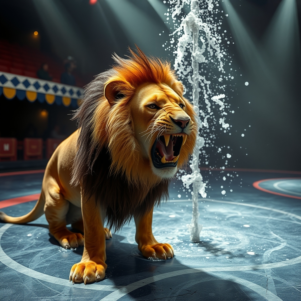 circus floor spouts water lion by मुफ्त एआई छवि जनरेटर - बिना लॉगिन के✨ | AIGAZOU