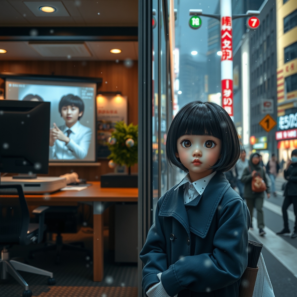 christmas night young man presentation girl waiting shibuya snow by मुफ्त एआई छवि जनरेटर - बिना लॉगिन के✨ | AIGAZOU