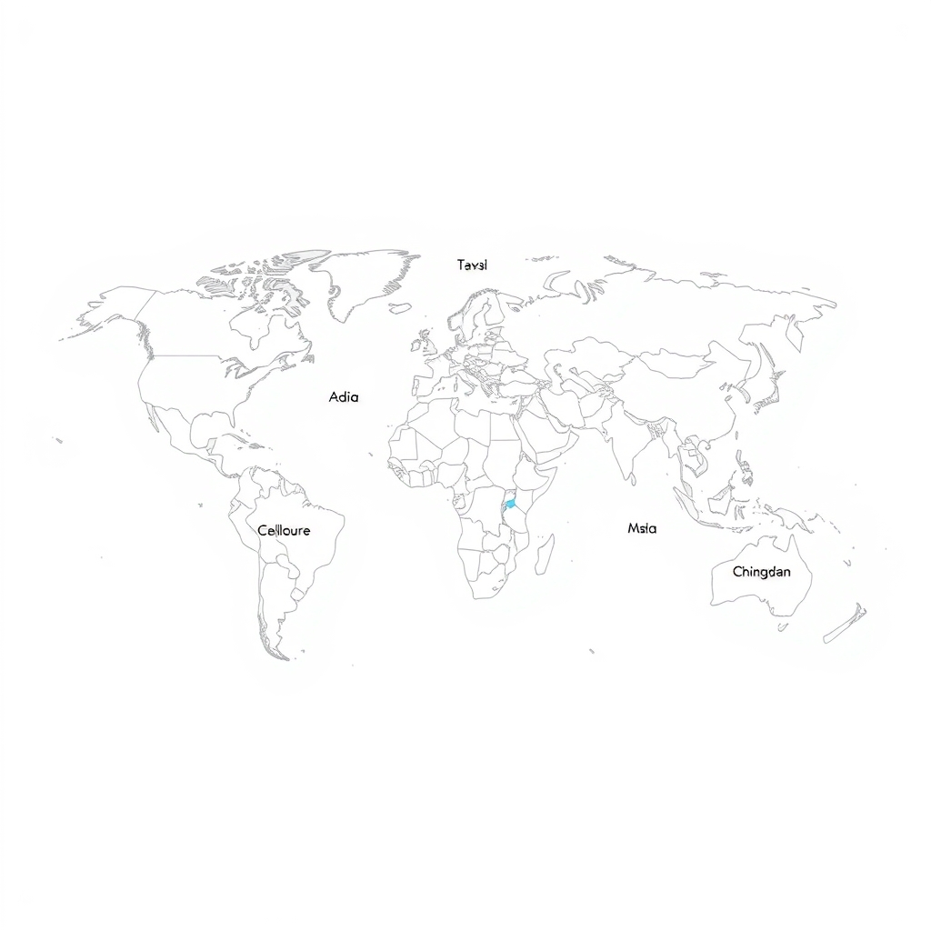world map in simple drawing style with cultural markers by Free AI Image Generator & Maker - No login required✨ | AIGAZOU