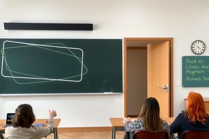 in class right side of blackboard and open door by Free AI Image Generator & Maker - No login required✨ | AIGAZOU