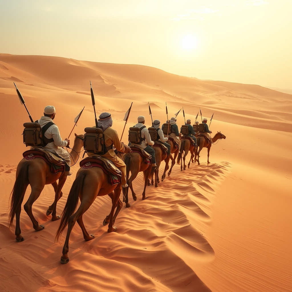 arab army in desert by Free AI Image Generator & Maker - No login required✨ | AIGAZOU