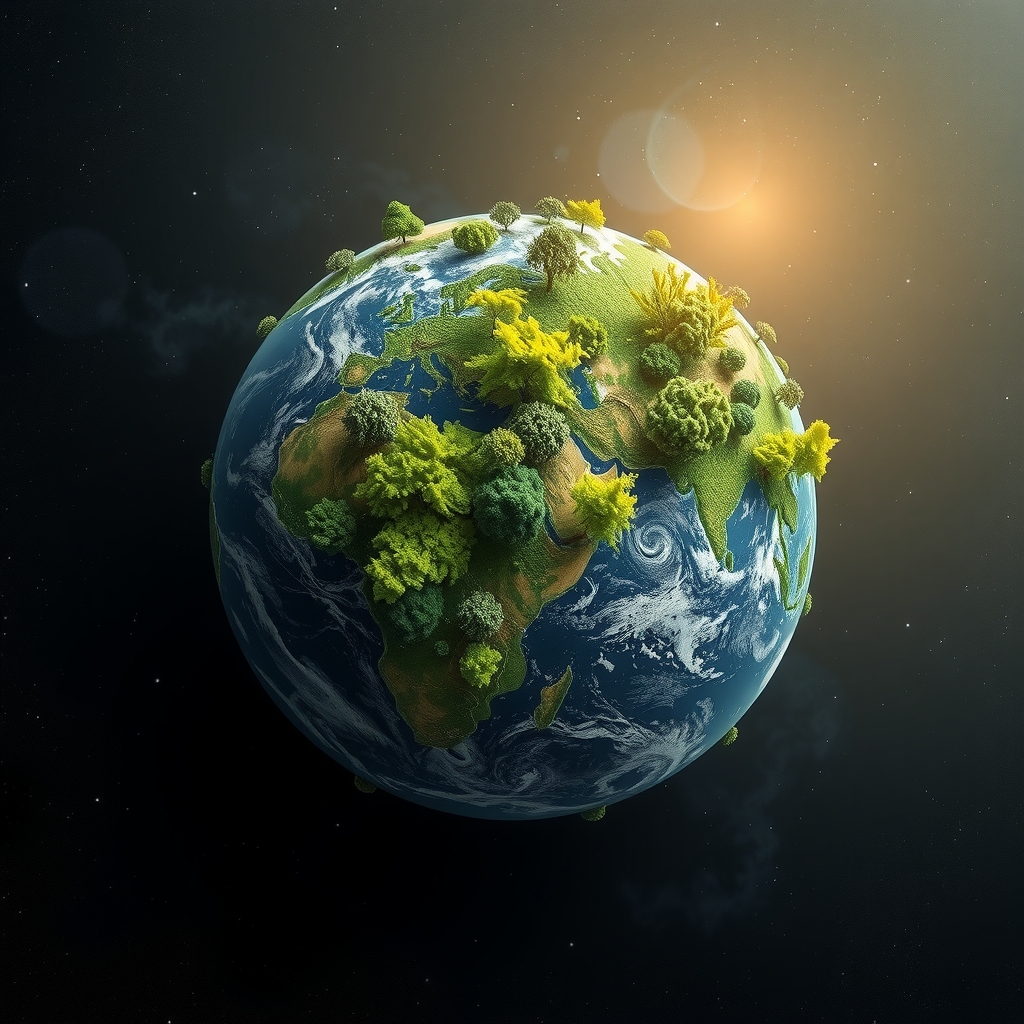 earth with trees by Free AI Image Generator & Maker - No login required✨ | AIGAZOU