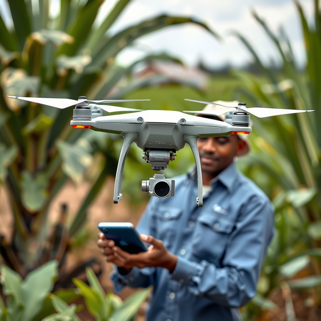 african farmers advice solution drone ai by Free AI Image Generator & Maker - No login required✨ | AIGAZOU