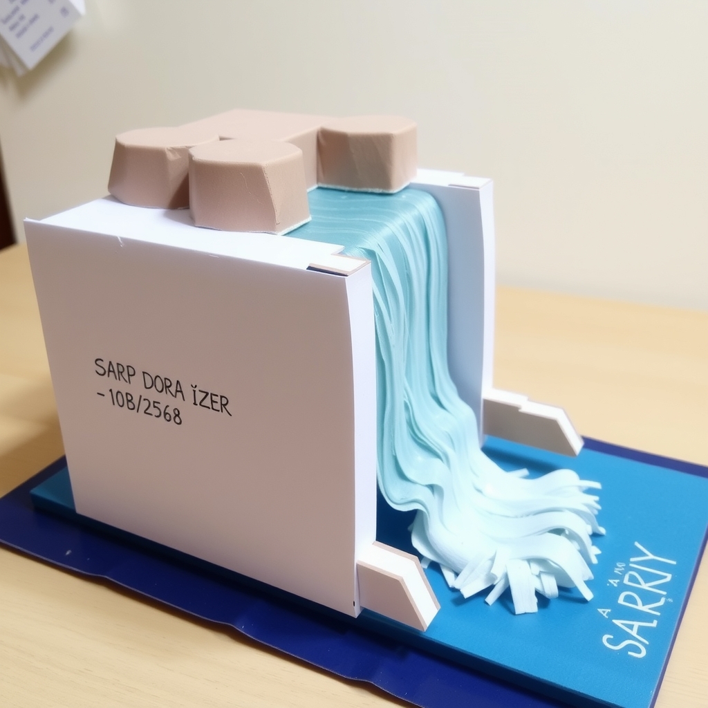 amateur minimalist waterfall model by elementary student by Free AI Image Generator & Maker - No login required✨ | AIGAZOU