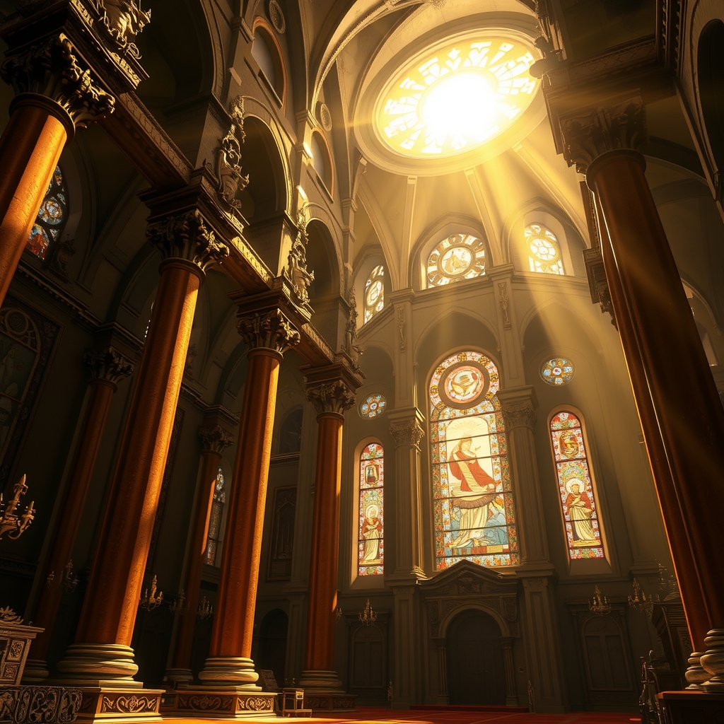 digital art mystical temple interior by Free AI Image Generator & Maker - No login required✨ | AIGAZOU