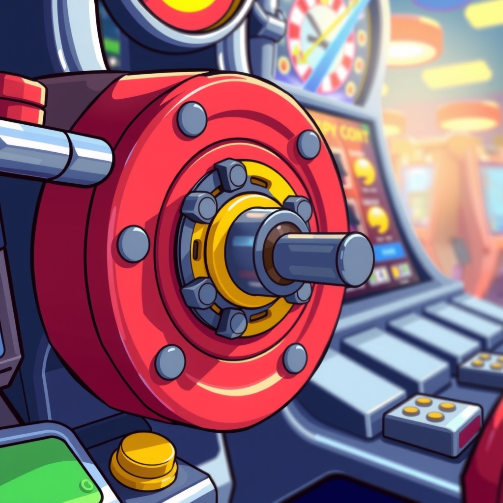 vibrant playful cartoon mechanical lock core gaming machine by Free AI Image Generator & Maker - No login required✨ | AIGAZOU