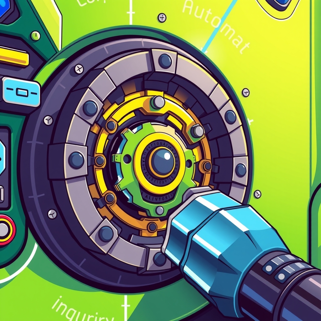 vibrant cartoon mechanical lock core inquiry machine by Free AI Image Generator & Maker - No login required✨ | AIGAZOU