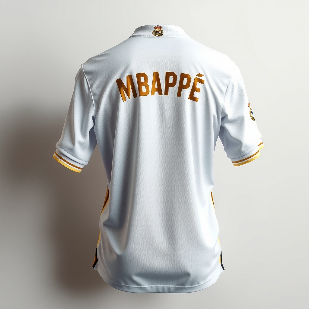 real madrid jersey mbappe detailed photography by Free AI Image Generator & Maker - No login required✨ | AIGAZOU