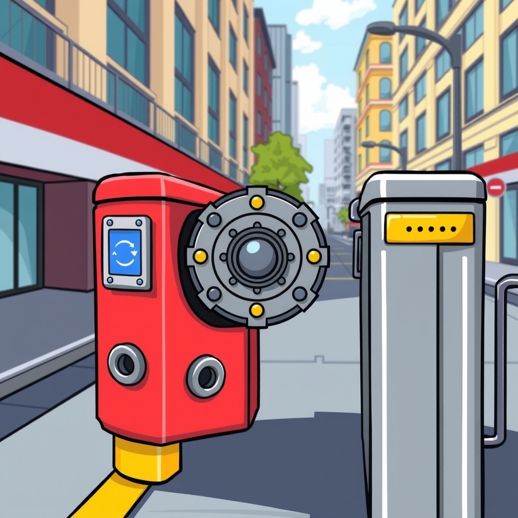cartoon mechanical lock core turnstile gate by Free AI Image Generator & Maker - No login required✨ | AIGAZOU
