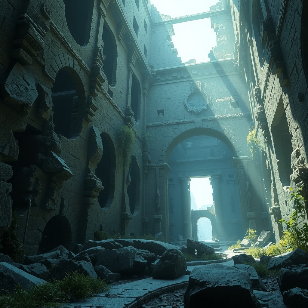 digital art ruined temple natural light by Free AI Image Generator & Maker - No login required✨ | AIGAZOU