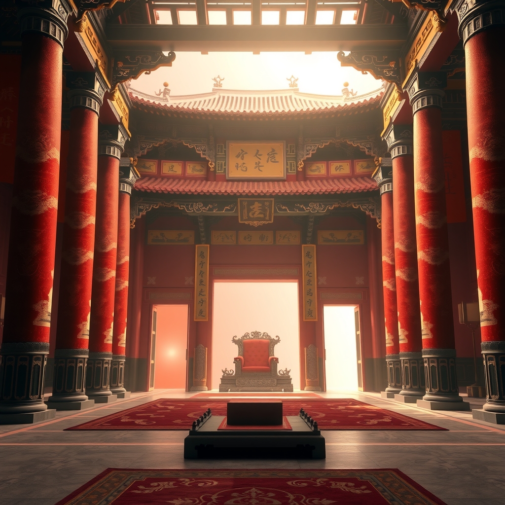 grand chinese palace throne pillars digital art by Generatore di immagini AI gratuito - Nessuna registrazione richiesta✨ | AIGAZOU
