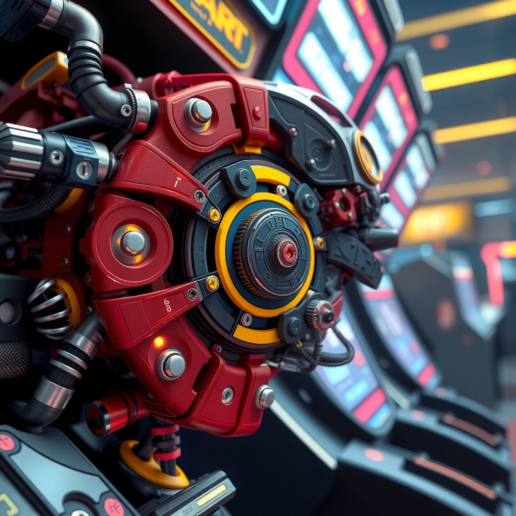 futuristic mechanical lock core in gaming machine by Free AI Image Generator & Maker - No login required✨ | AIGAZOU