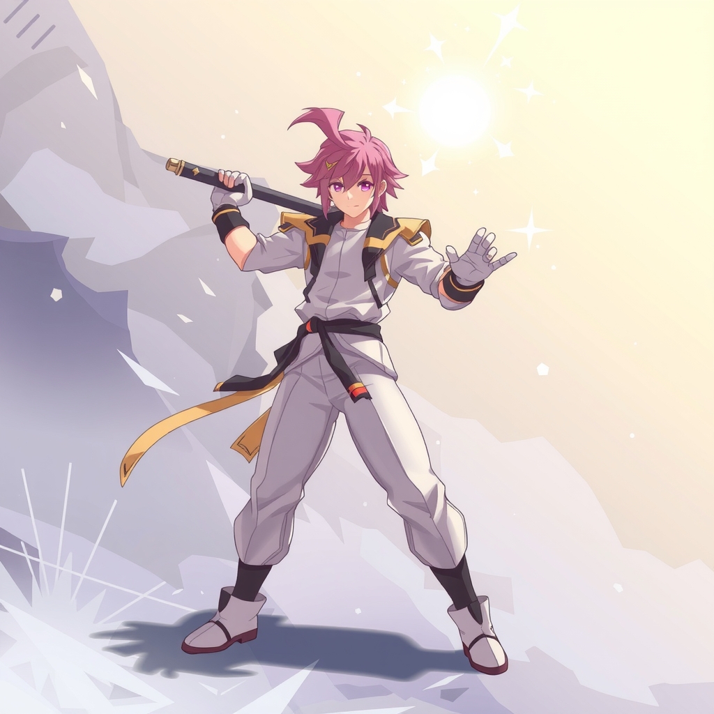 soft anime style illustration standing action figure combat pose pastel color scheme dynamic pose intricate details anime aesthetic japanese animation by Free AI Image Generator & Maker - No login required✨ | AIGAZOU