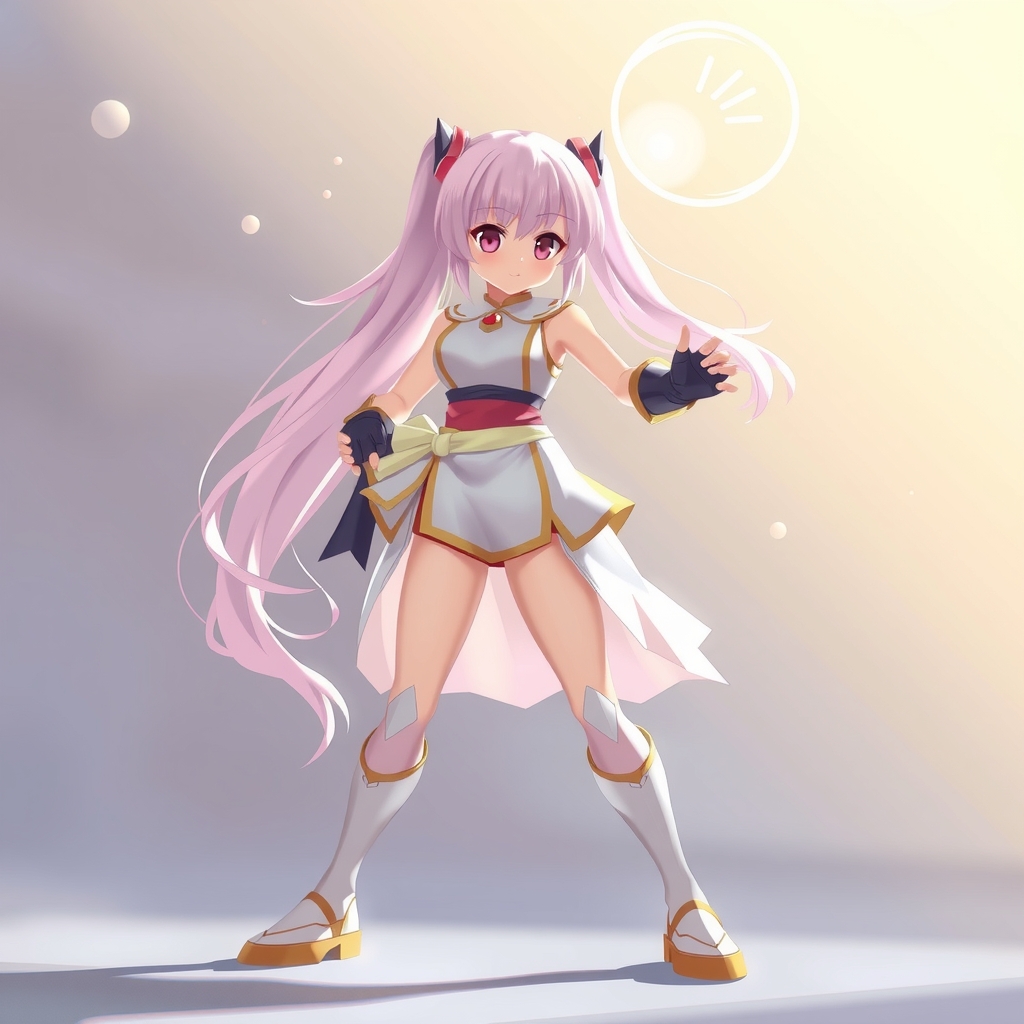 soft anime style illustration standing action figure combat pose pastel colors by Free AI Image Generator & Maker - No login required✨ | AIGAZOU
