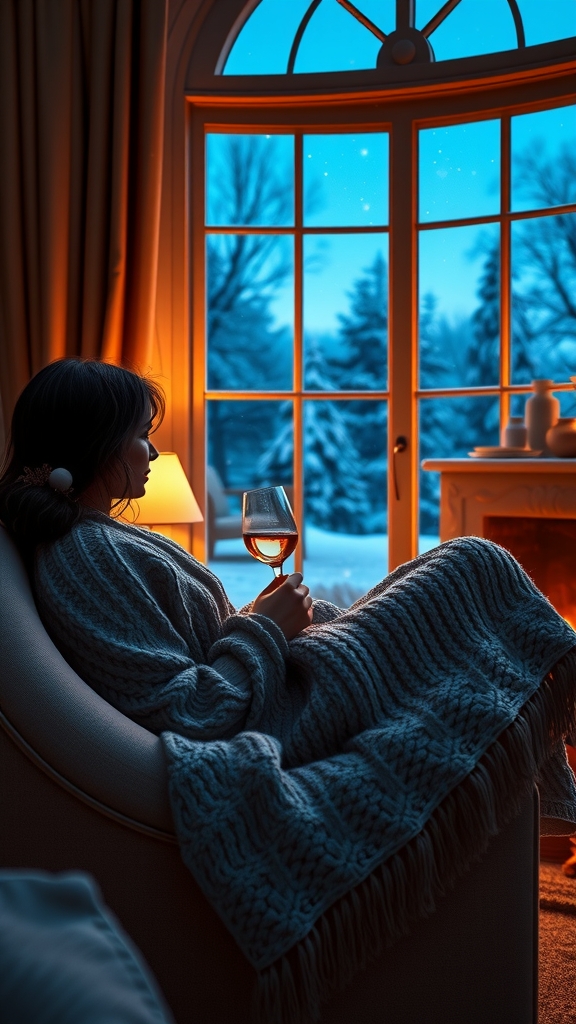 3d render woman relaxing armchair winter evening by Free AI Image Generator & Maker - No login required✨ | AIGAZOU
