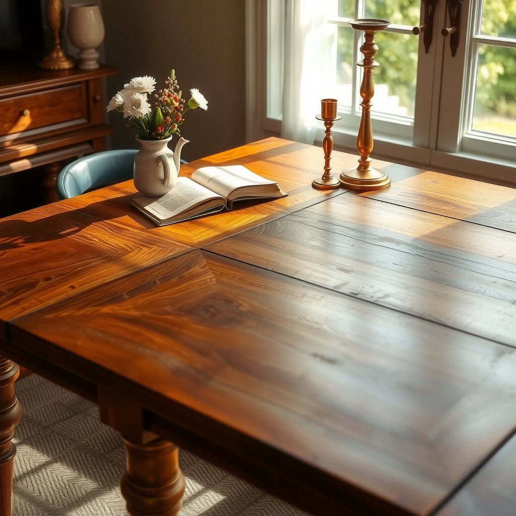 wooden table natural light vintage items dutch still life by Free AI Image Generator & Maker - No login required✨ | AIGAZOU