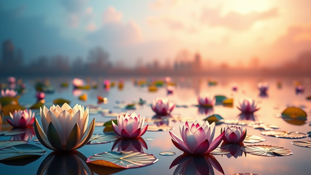 dreamy colorful lotus pond inspired monet by Free AI Image Generator & Maker - No login required✨ | AIGAZOU