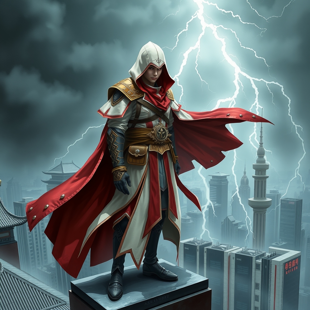hand painted assassin beijing storm ancient chinese assassins creed by Free AI Image Generator & Maker - No login required✨ | AIGAZOU