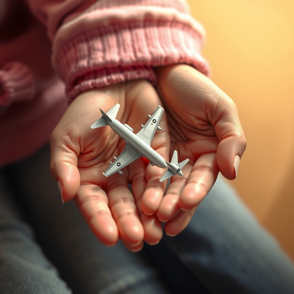 digital artwork child adult airplane models warm lighting by Free AI Image Generator & Maker - No login required✨ | AIGAZOU