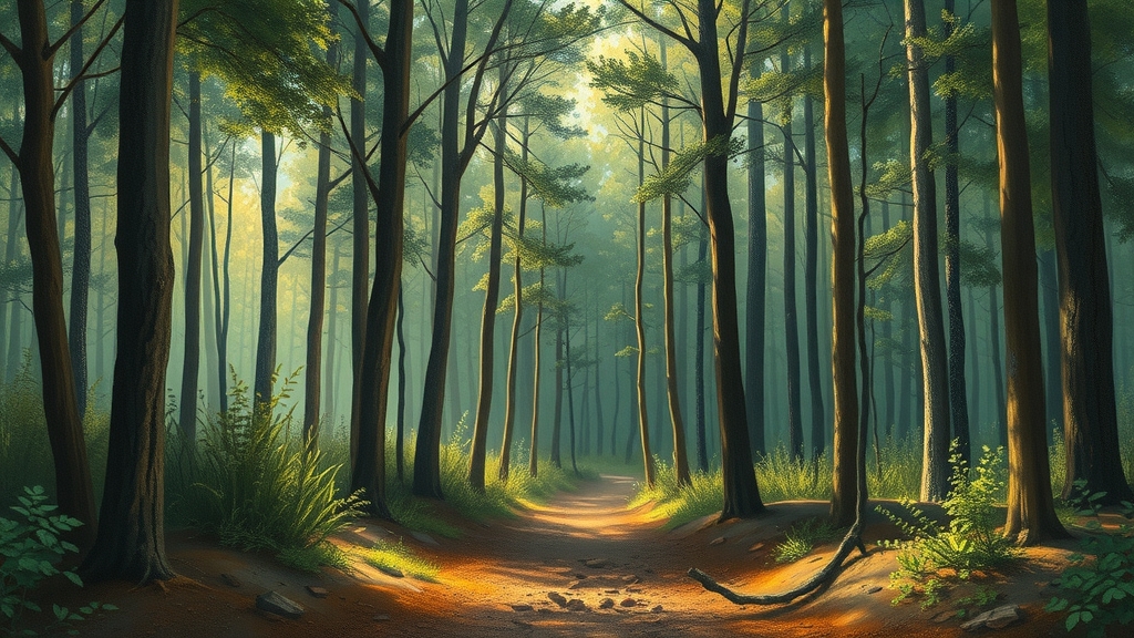 painting depicting qualitative changes in forest emotional fullness trembling by Free AI Image Generator & Maker - No login required✨ | AIGAZOU