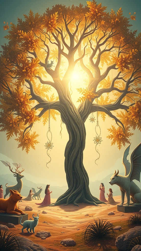 digital art tree of life fantastical creatures eternal peace by Free AI Image Generator & Maker - No login required✨ | AIGAZOU