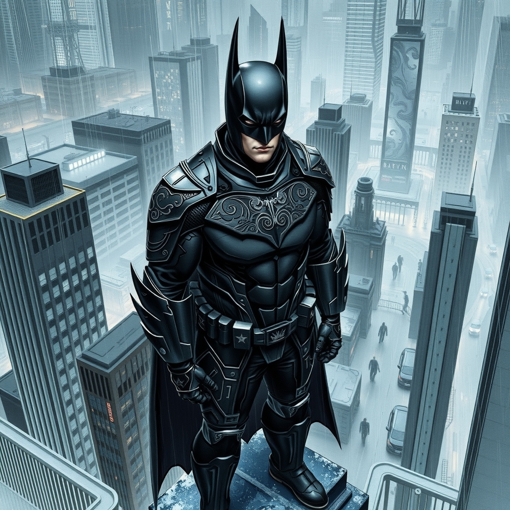 1980s chinese cityscape stormy night batman traditional armor neon skyline by Free AI Image Generator & Maker - No login required✨ | AIGAZOU