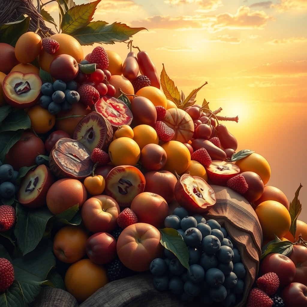 surreal art endless fruits life dawn light by Free AI Image Generator & Maker - No login required✨ | AIGAZOU