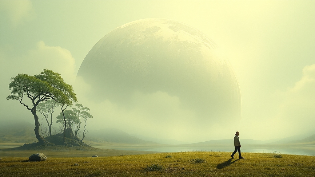 digital art nature humanity interaction surreal landscape by Free AI Image Generator & Maker - No login required✨ | AIGAZOU