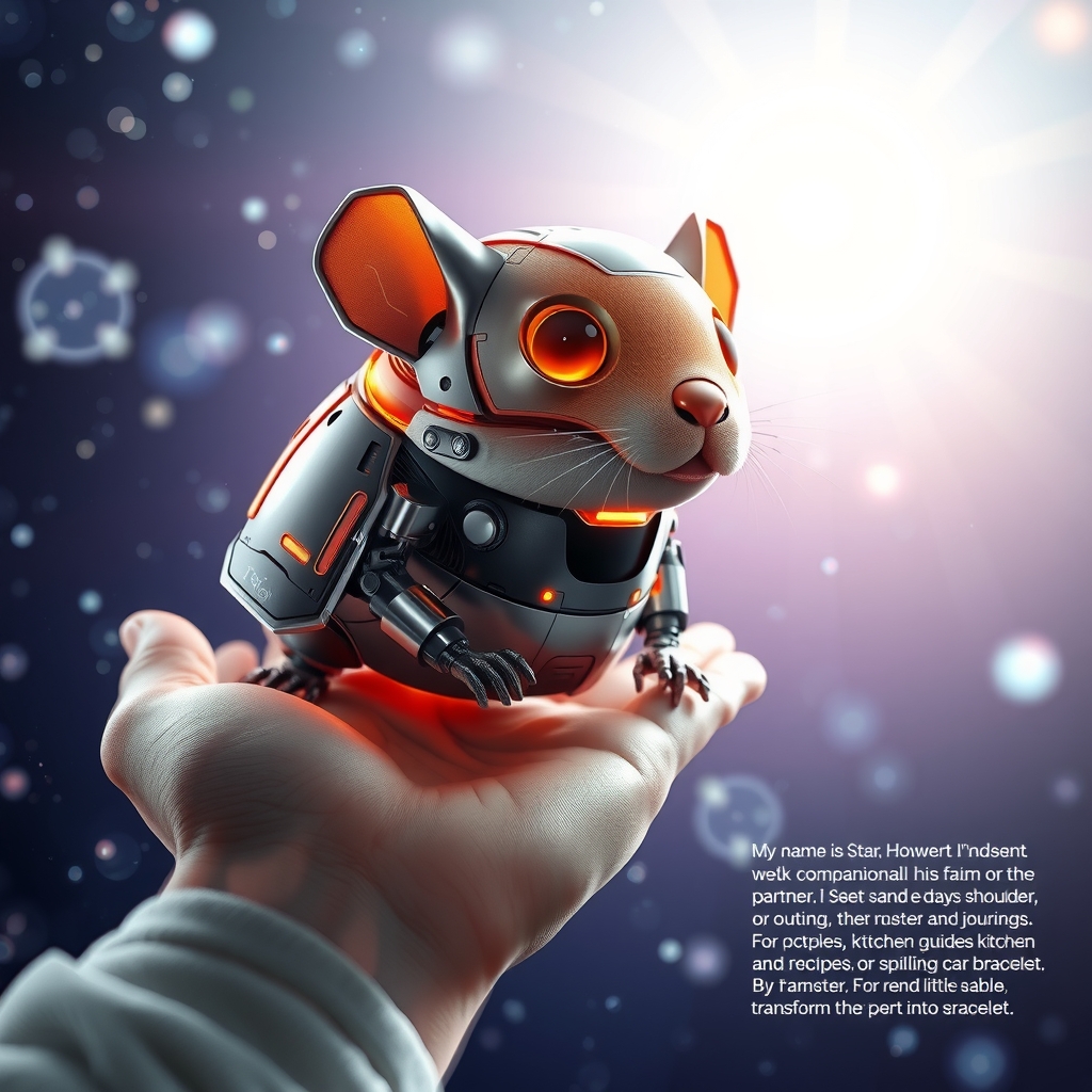futuristic robotic hamster ai tot cosmic background by Free AI Image Generator & Maker - No login required✨ | AIGAZOU