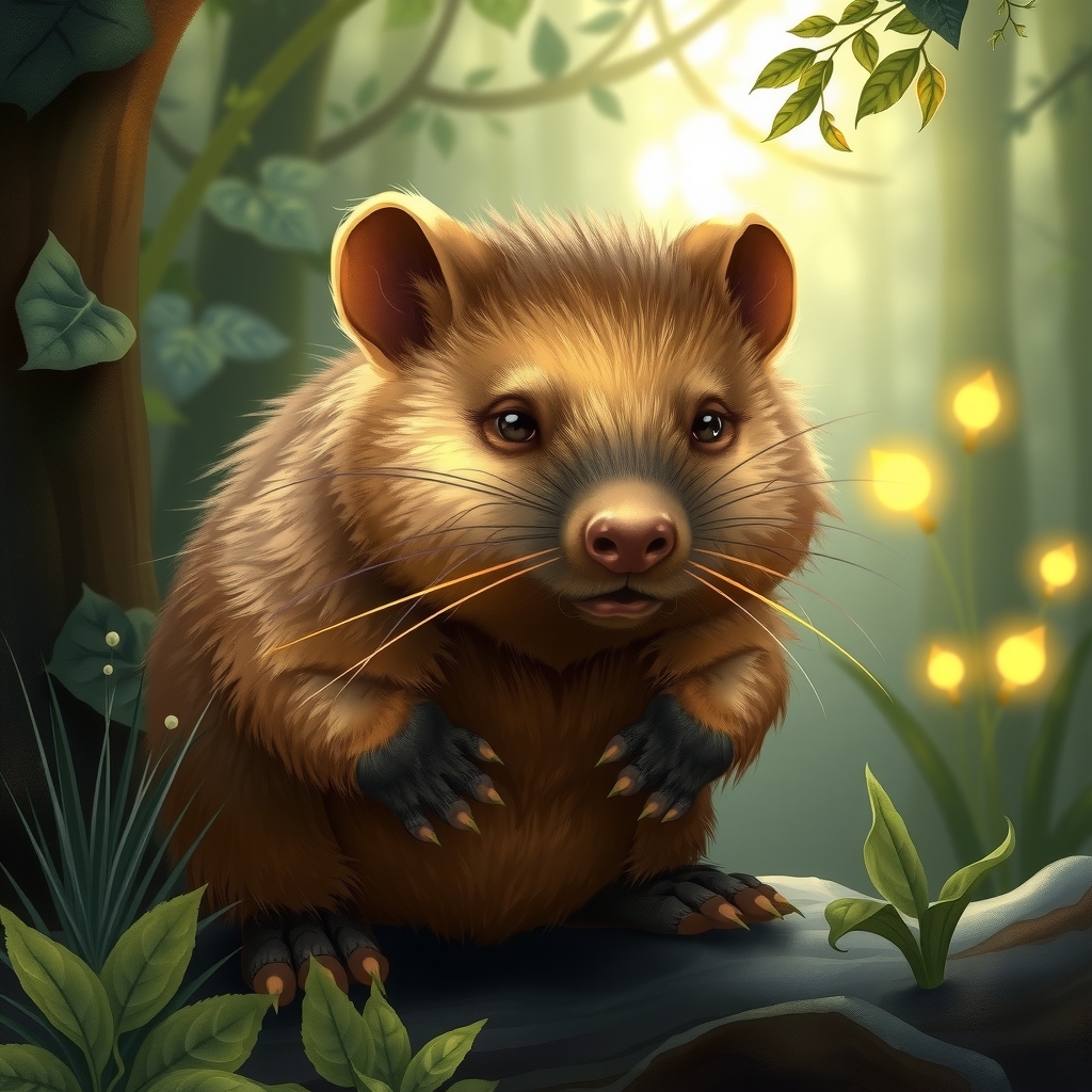 digital illustration wombat magical forest by Free AI Image Generator & Maker - No login required✨ | AIGAZOU
