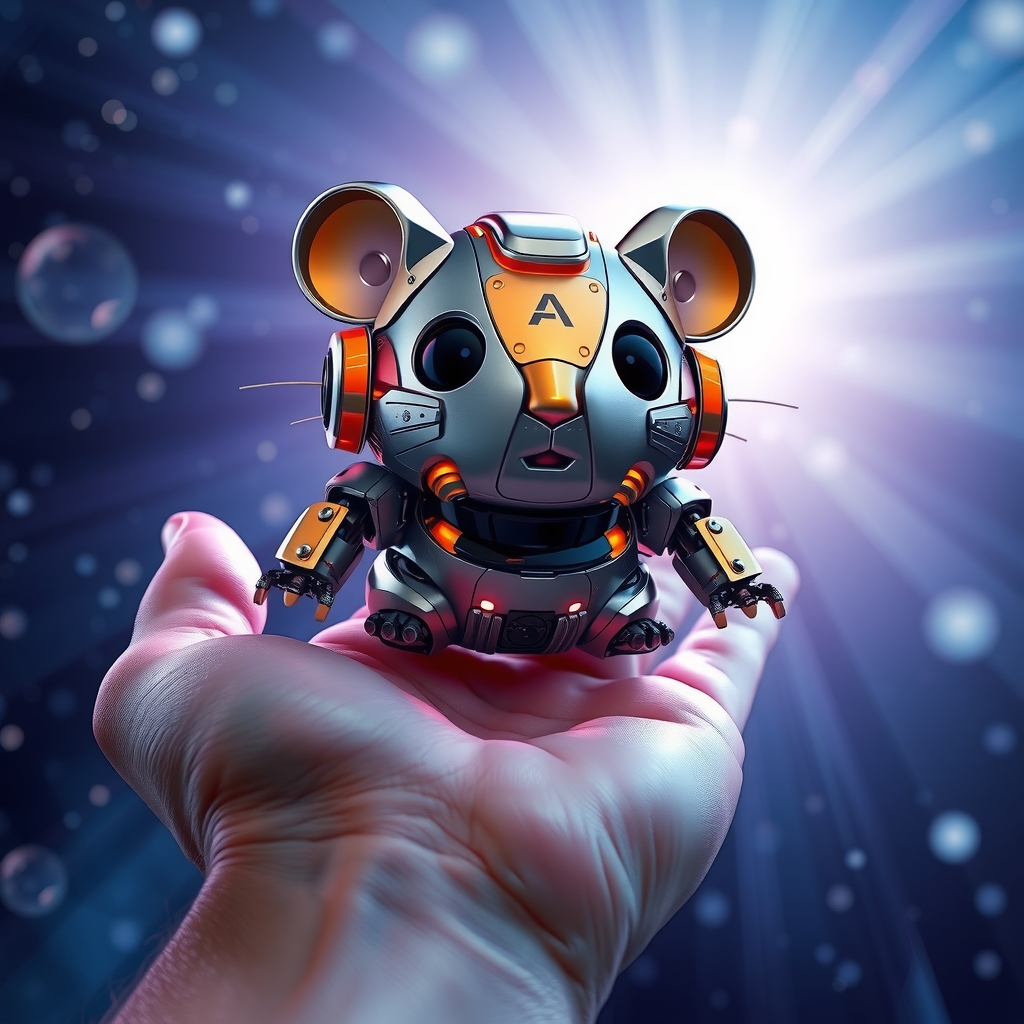 metallic robot hamster ai tot futuristic cosmic background by Free AI Image Generator & Maker - No login required✨ | AIGAZOU