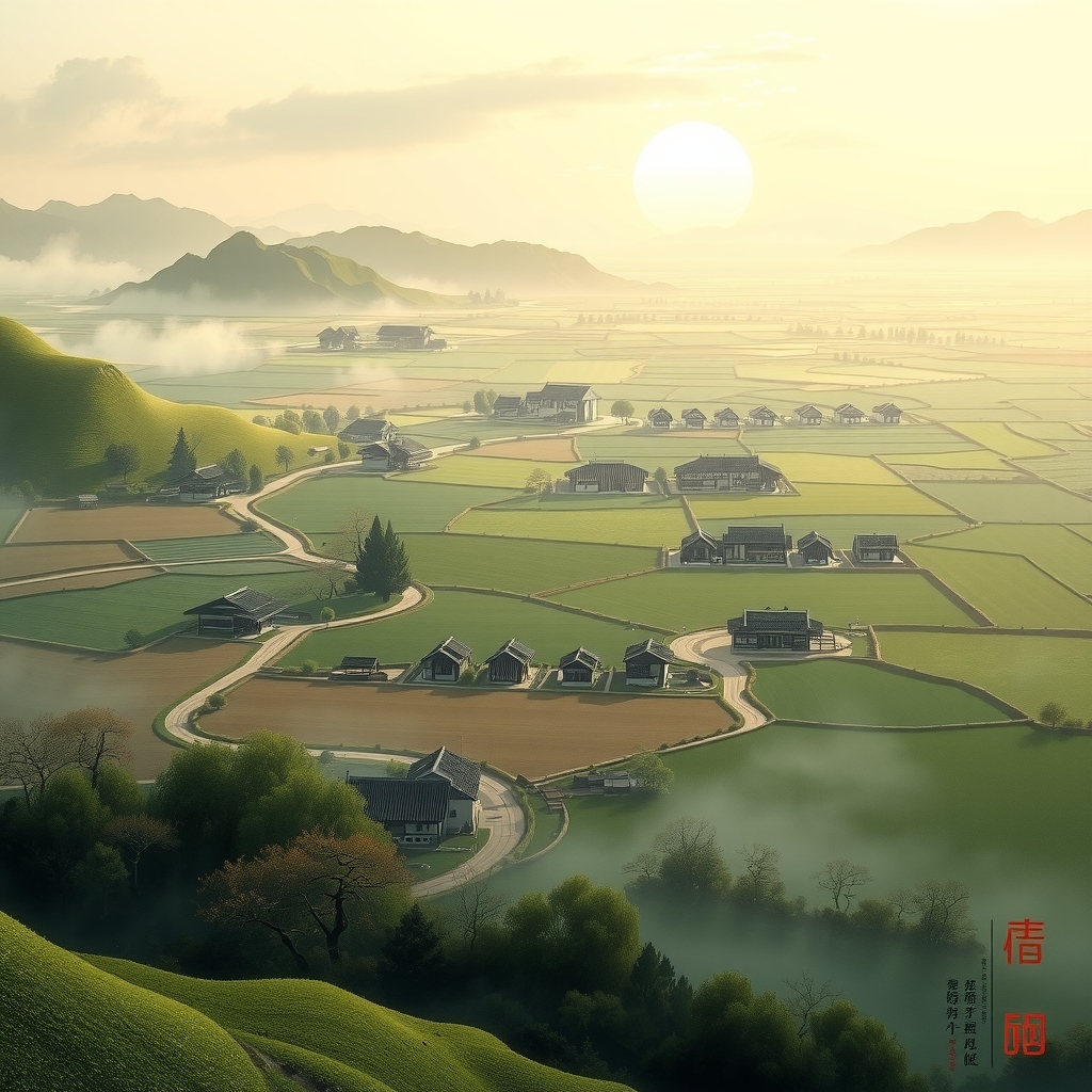 serene countryside inspired peach blossom spring by Free AI Image Generator & Maker - No login required✨ | AIGAZOU