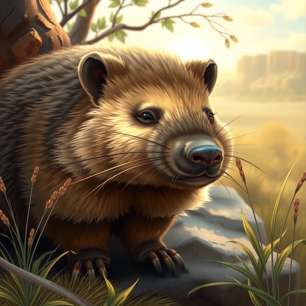 digital illustration wombat natural habitat magical essence by Free AI Image Generator & Maker - No login required✨ | AIGAZOU