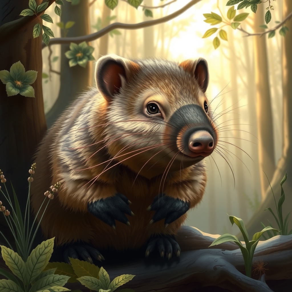digital illustration wombat magical realism australian forest by Free AI Image Generator & Maker - No login required✨ | AIGAZOU