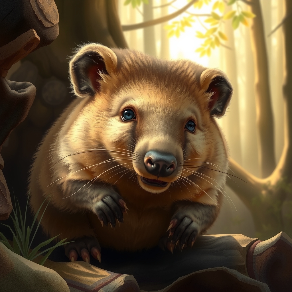 digital illustration magical realism wombat australian forest by Free AI Image Generator & Maker - No login required✨ | AIGAZOU
