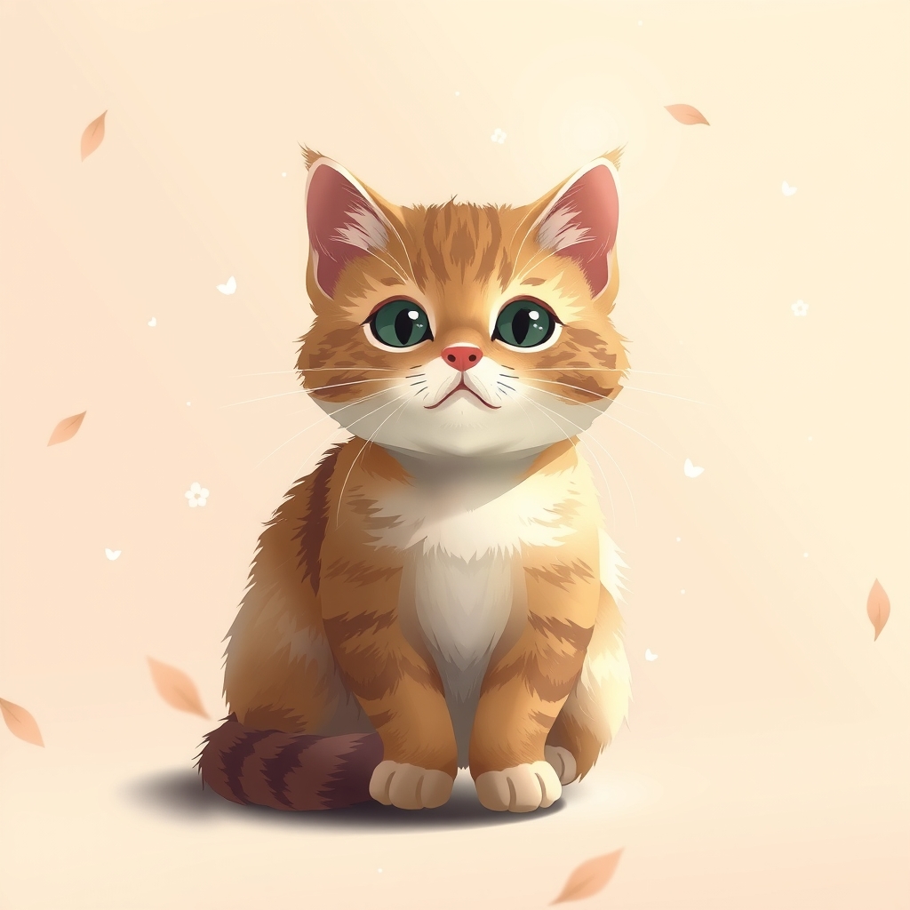cute cat sitting gracefully pastel palette digital art by Free AI Image Generator & Maker - No login required✨ | AIGAZOU