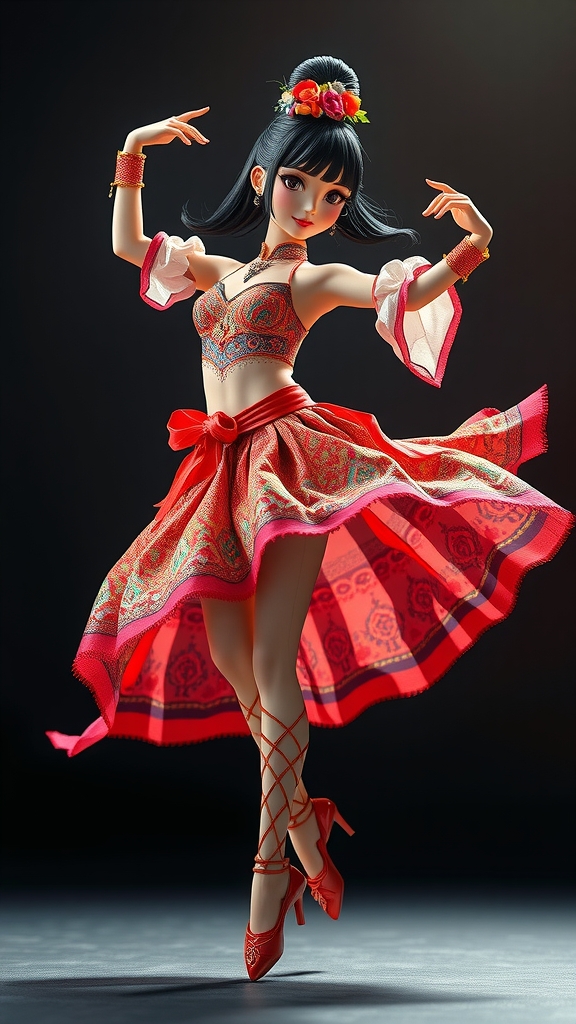 world doll girl dancer digital art detailed vibrant colors by Free AI Image Generator & Maker - No login required✨ | AIGAZOU