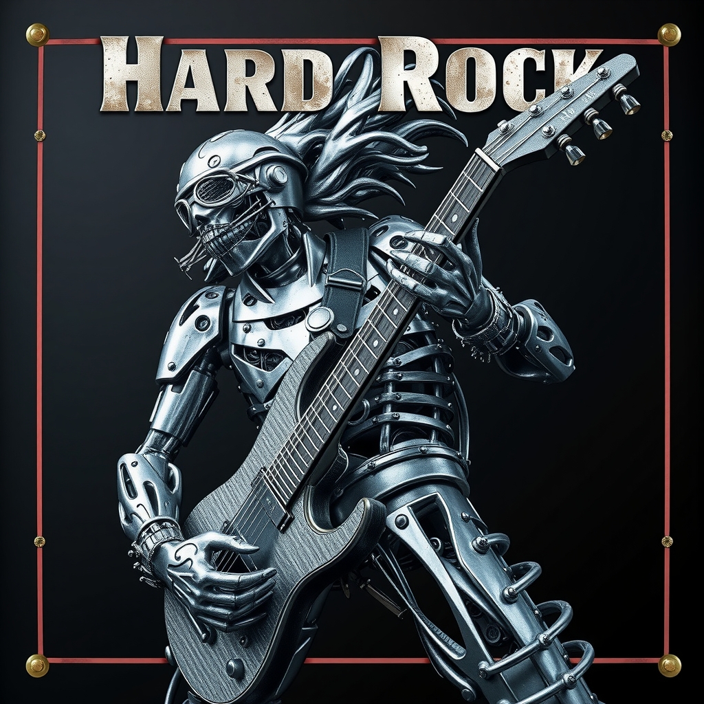 photorealistic steel metal rocker hard rock album cover by Free AI Image Generator & Maker - No login required✨ | AIGAZOU
