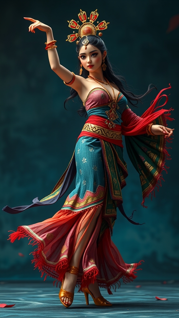 world doll girl dancer legend models smart pose legs greg rutkowski intricate details sharp focus studio photo vibrant color ink by Free AI Image Generator & Maker - No login required✨ | AIGAZOU