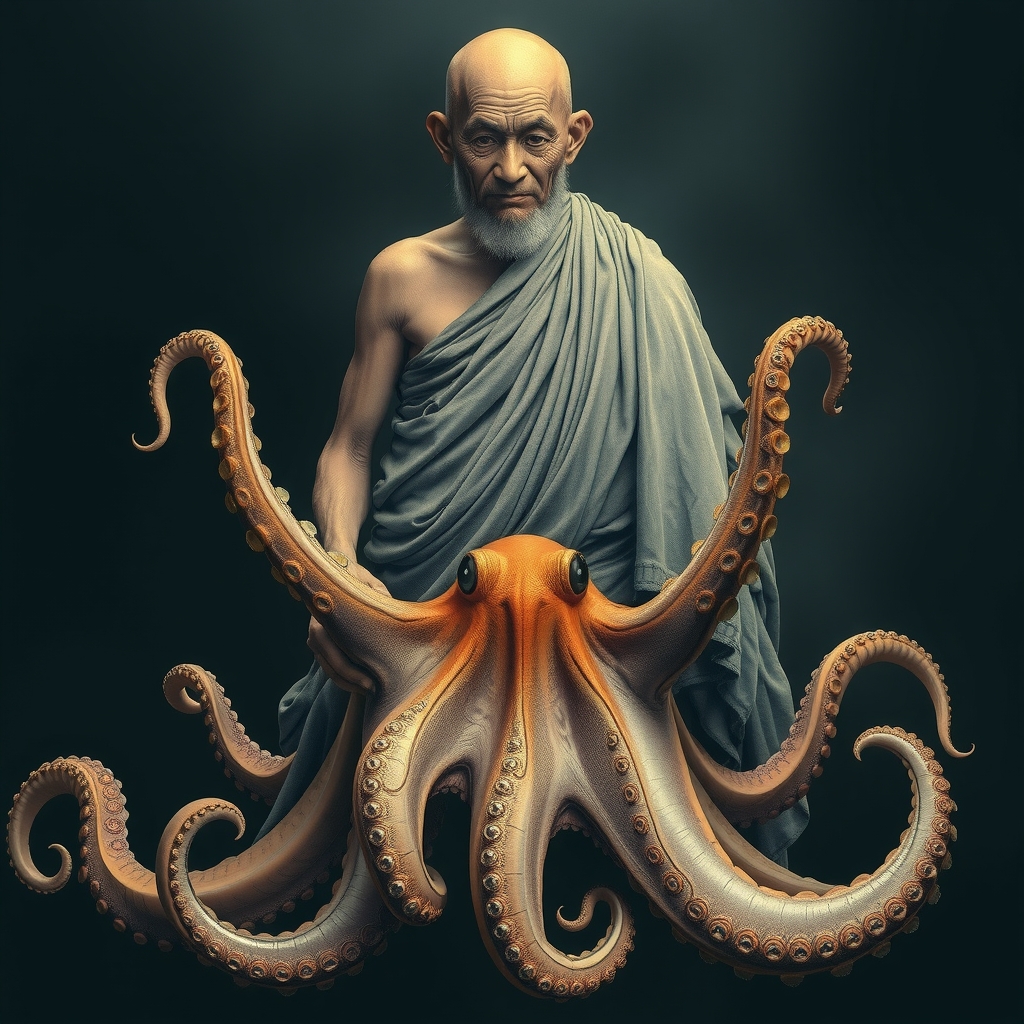 monk with octopus lower body by Free AI Image Generator & Maker - No login required✨ | AIGAZOU