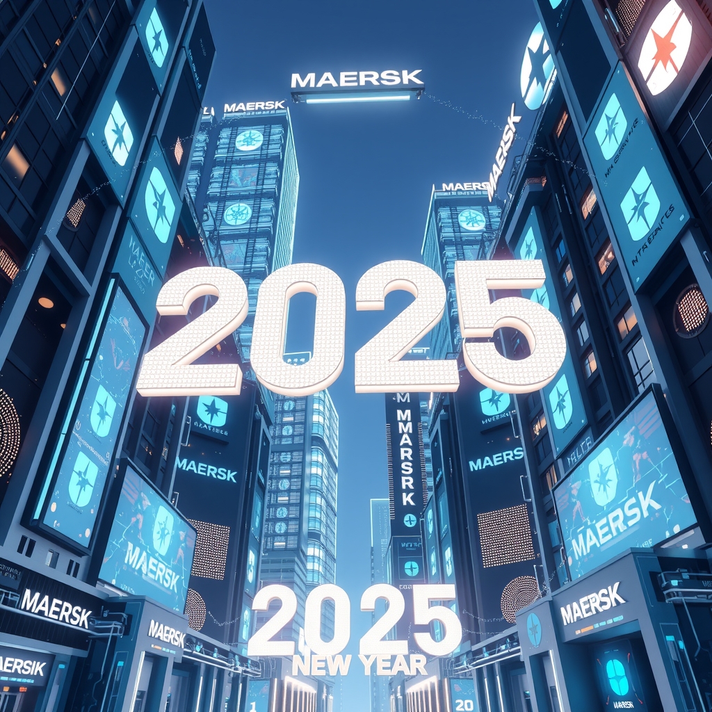 futuristic new year 2025 maersk high tech celebration by Free AI Image Generator & Maker - No login required✨ | AIGAZOU