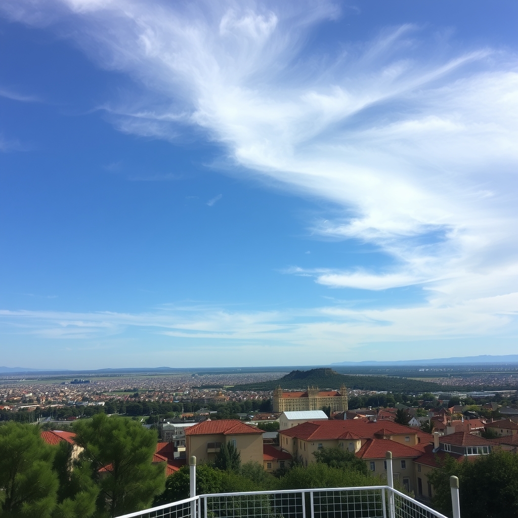 blue sky overlooking the city by Free AI Image Generator & Maker - No login required✨ | AIGAZOU