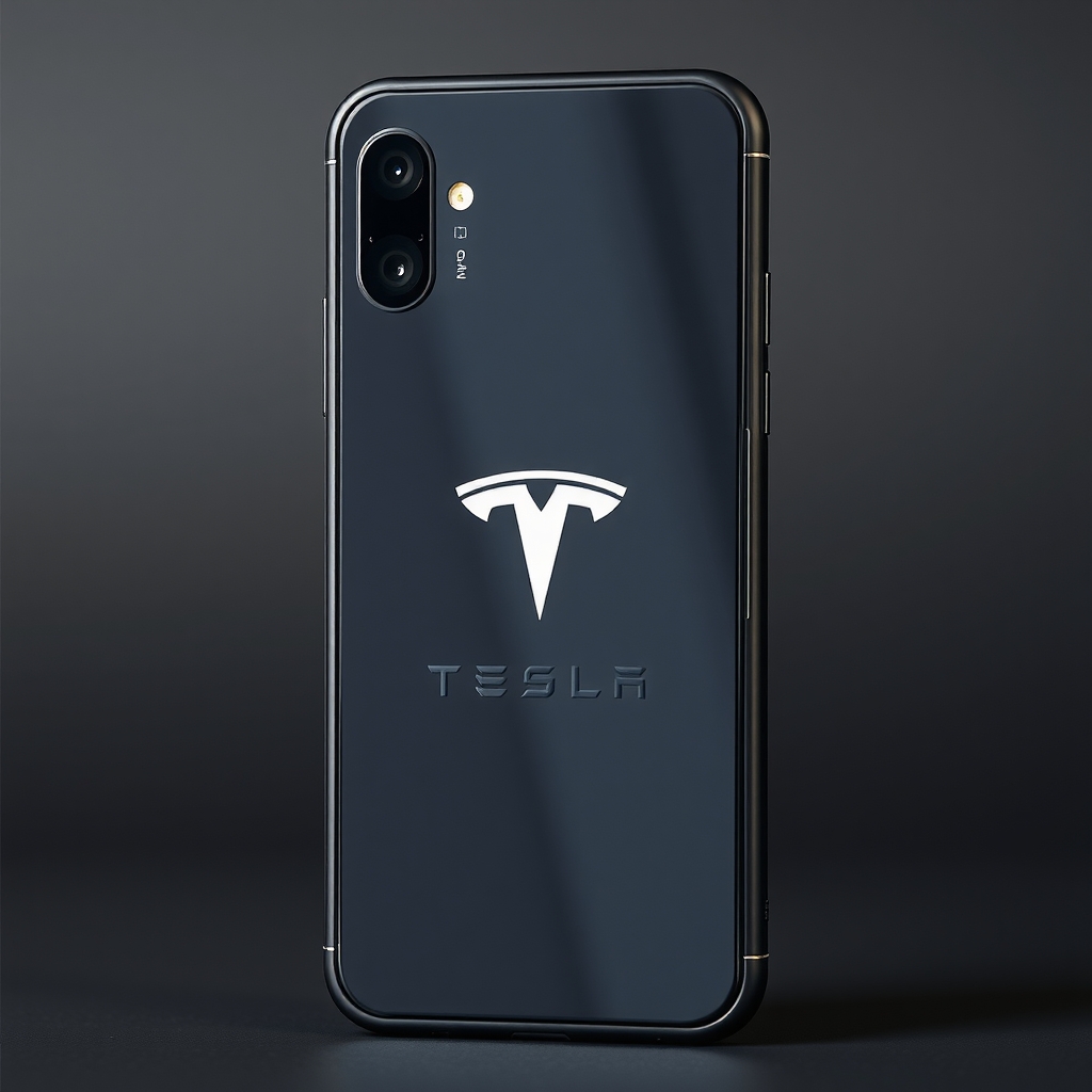 mechanical phone with tesla logo by Free AI Image Generator & Maker - No login required✨ | AIGAZOU