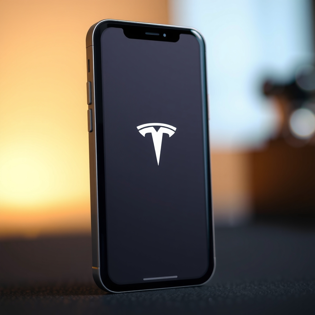 mechanical phone with tesla brand by Free AI Image Generator & Maker - No login required✨ | AIGAZOU