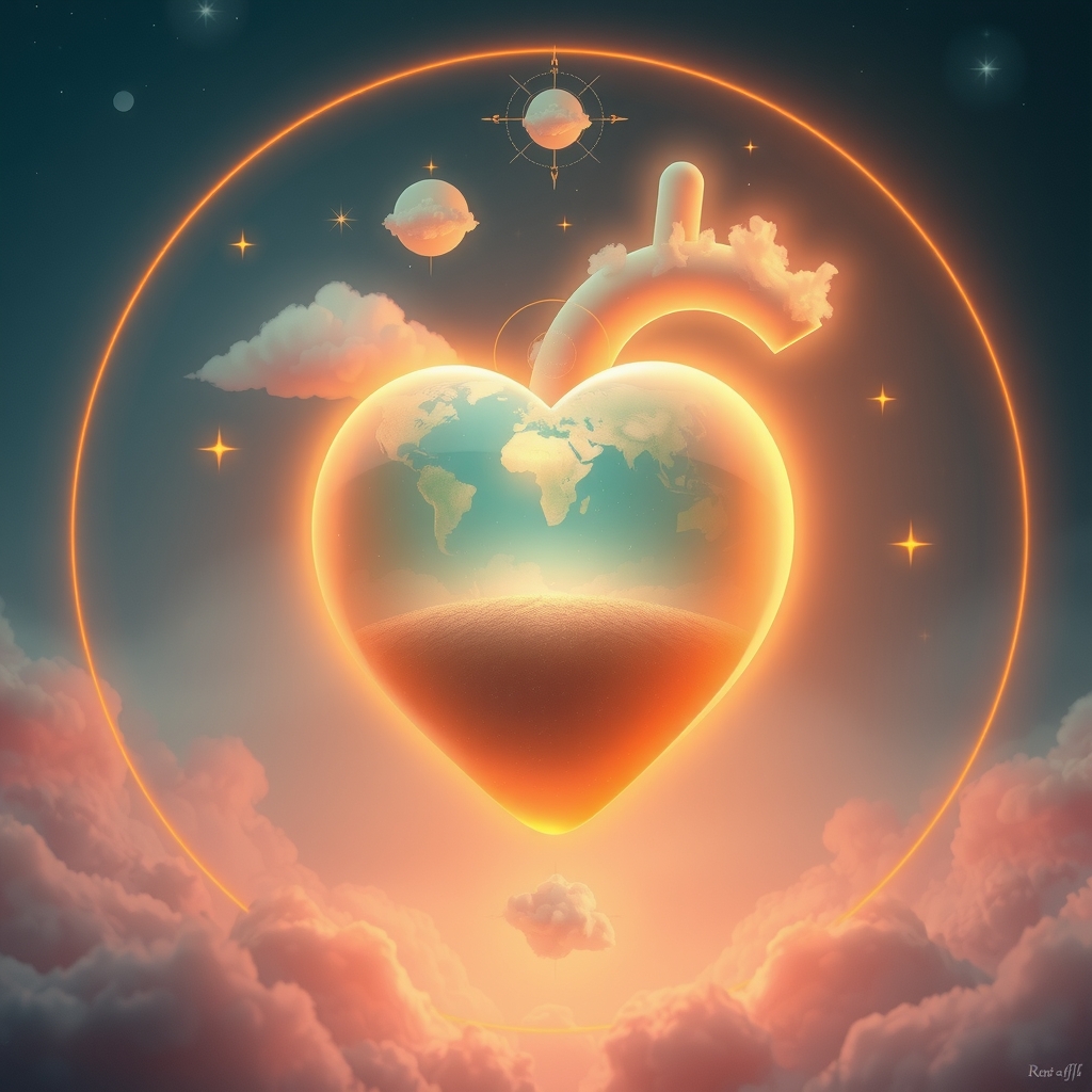 surreal digital art world heart magritte inspired by Free AI Image Generator & Maker - No login required✨ | AIGAZOU
