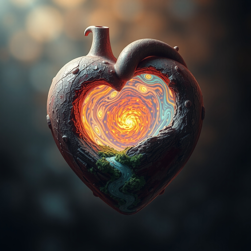 surreal digital art world in heart van gogh style by Free AI Image Generator & Maker - No login required✨ | AIGAZOU